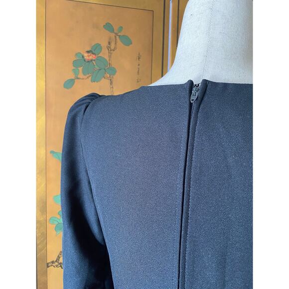 Vintage peplum dress in black by Huey Waltzer for Darcy, size M - Picture 5 of 8